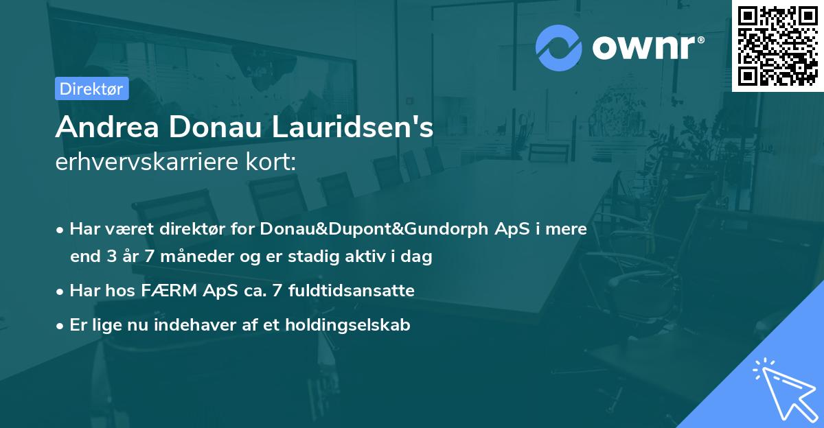 Andrea Donau Lauridsen's erhvervskarriere kort