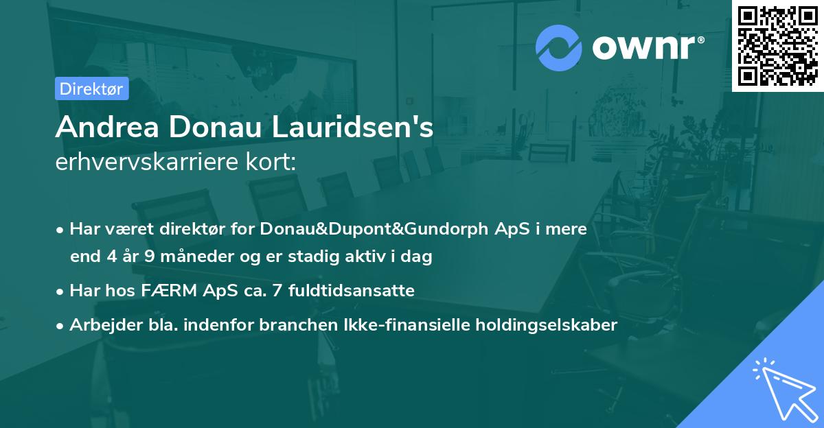 Andrea Donau Lauridsen's erhvervskarriere kort