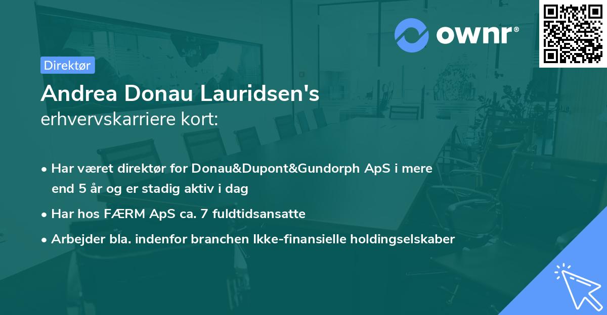 Andrea Donau Lauridsen's erhvervskarriere kort