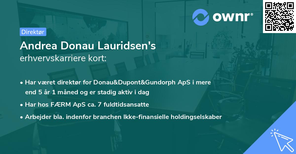 Andrea Donau Lauridsen's erhvervskarriere kort