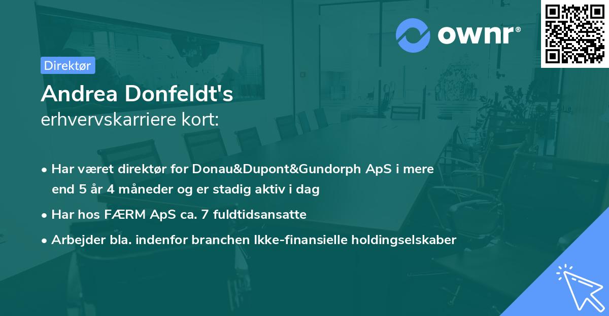 Andrea Donfeldt's erhvervskarriere kort