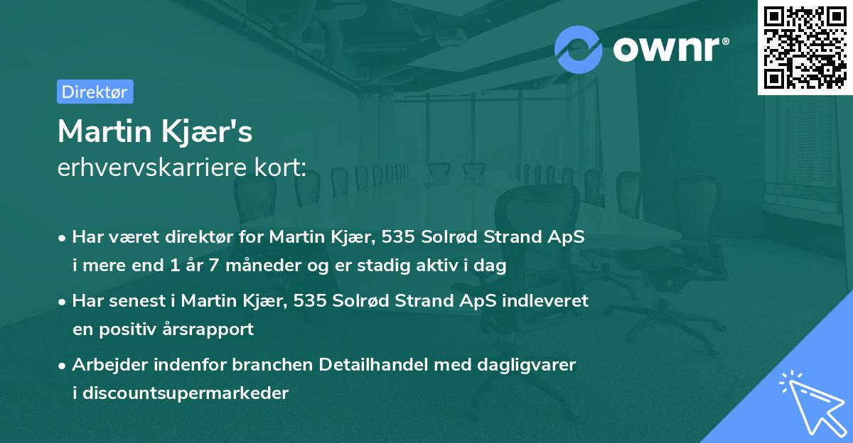 Martin Kjær's erhvervskarriere kort