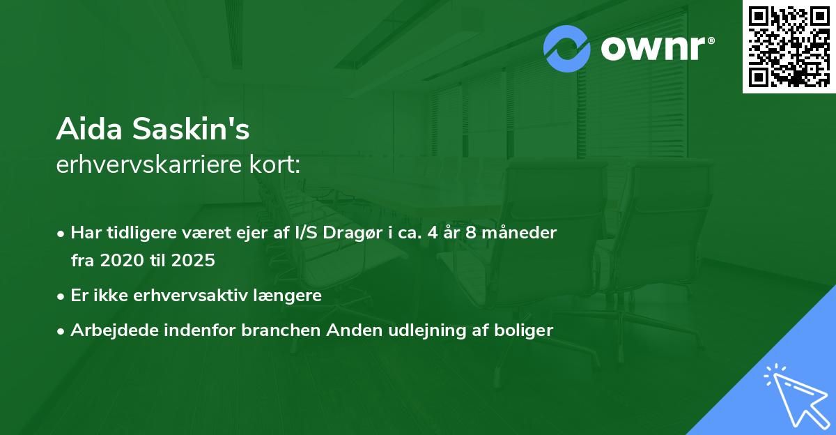 Aida Saskin's erhvervskarriere kort