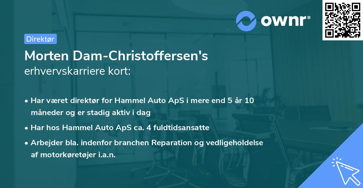 Morten Dam-Christoffersen's erhvervskarriere kort