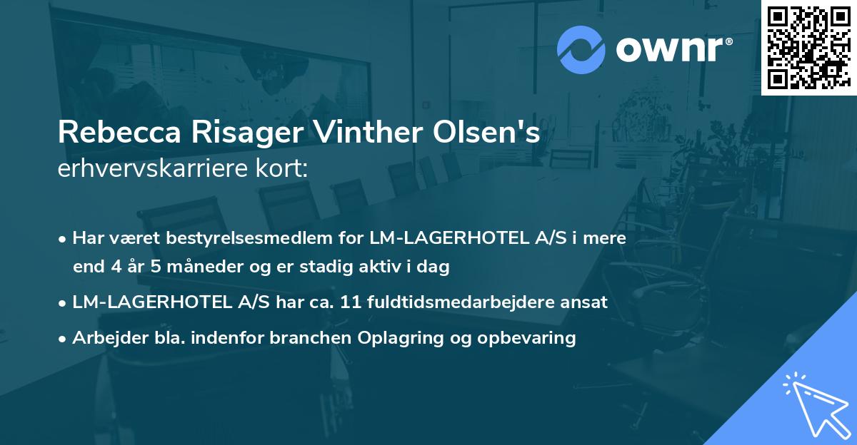 Rebecca Risager Vinther Olsen's erhvervskarriere kort
