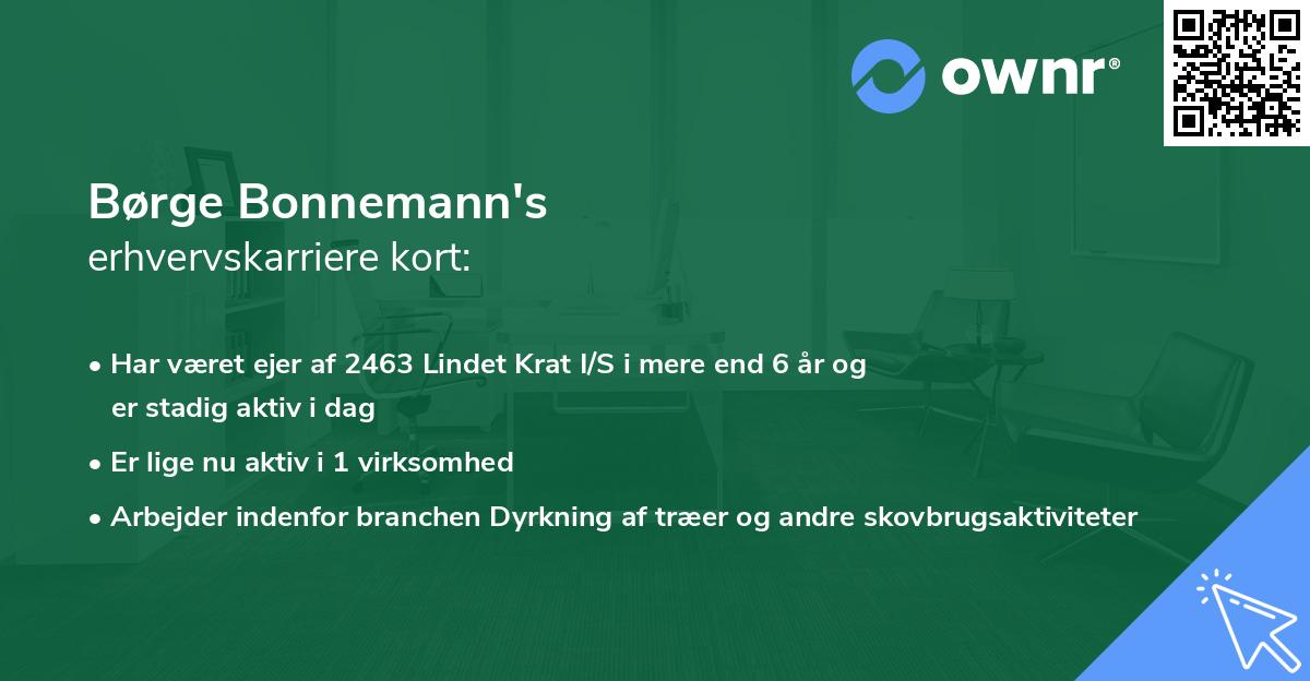 Børge Bonnemann's erhvervskarriere kort
