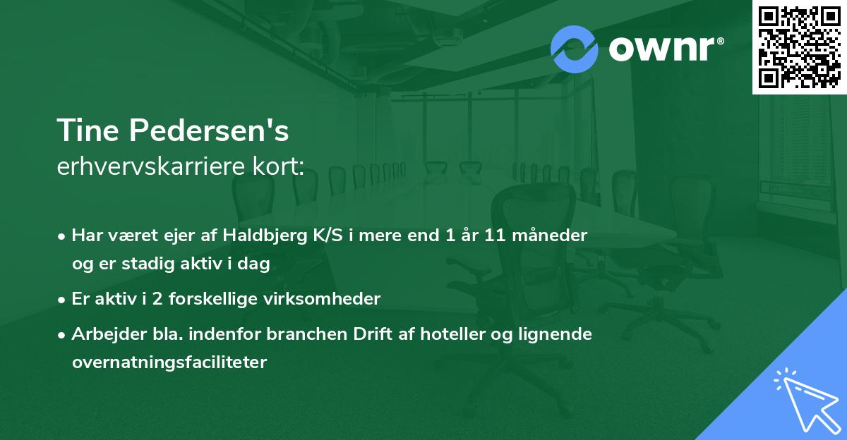 Tine Pedersen's erhvervskarriere kort