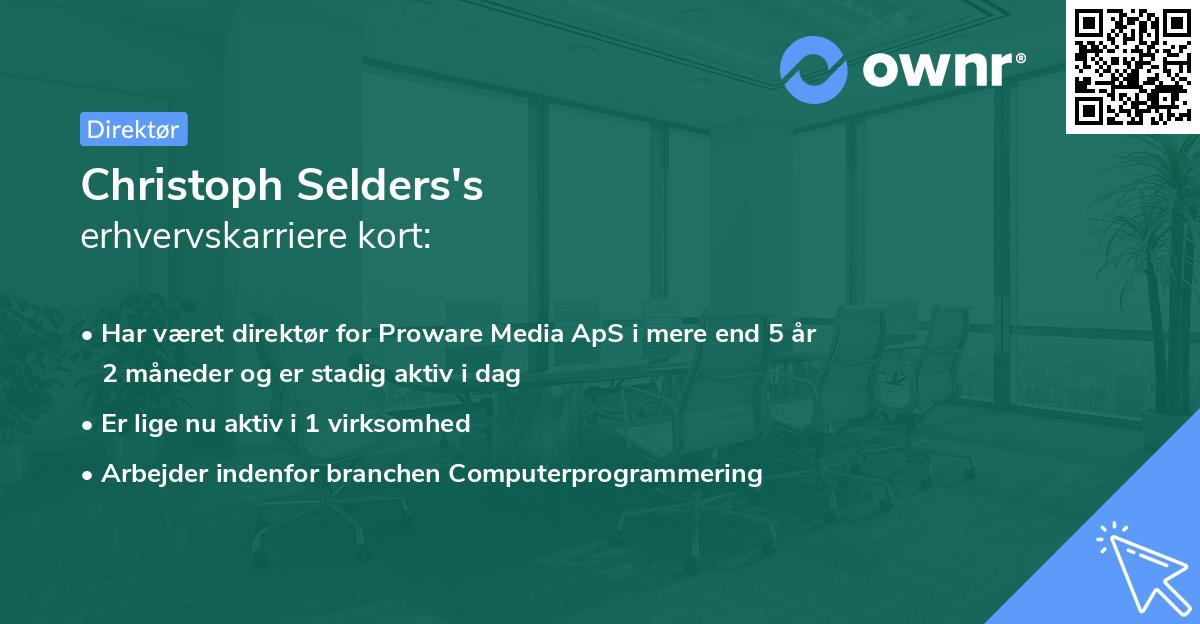 Christoph Selders's erhvervskarriere kort