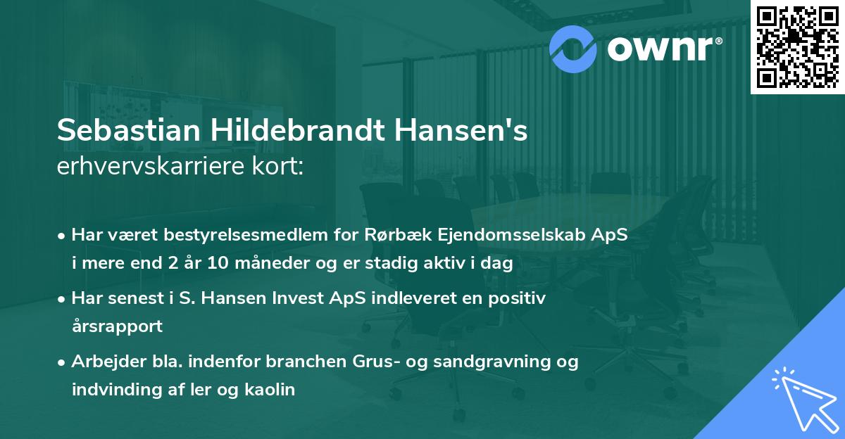 Sebastian Hildebrandt Hansen's erhvervskarriere kort