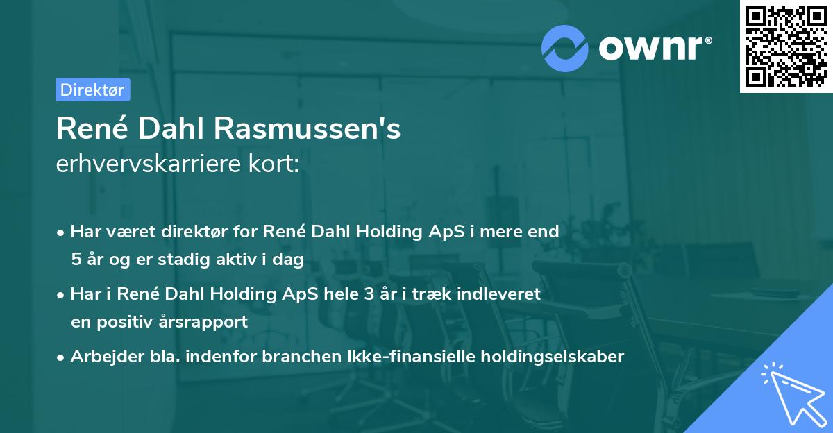 René Dahl Rasmussen's erhvervskarriere kort
