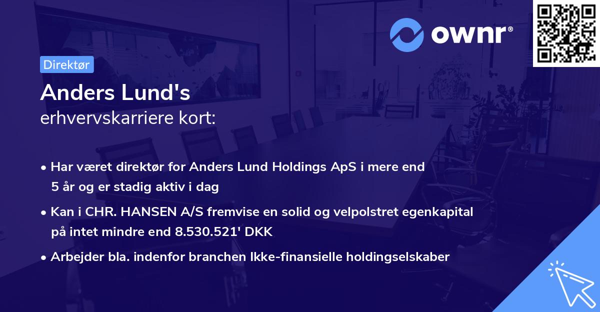 Anders Lund's erhvervskarriere kort