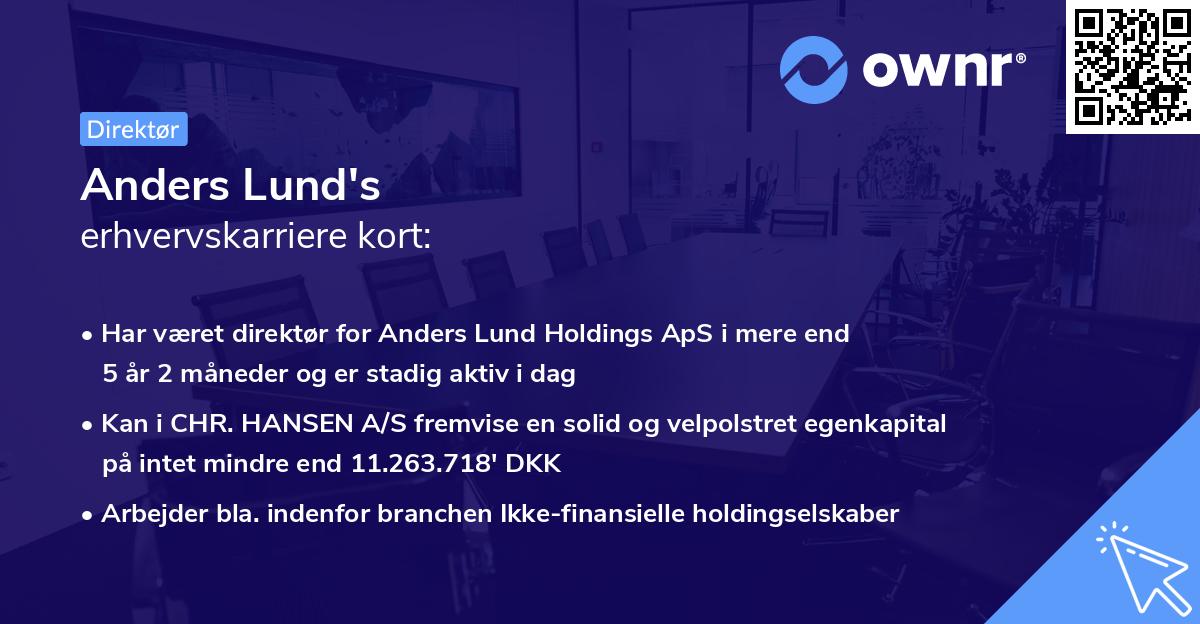 Anders Lund's erhvervskarriere kort