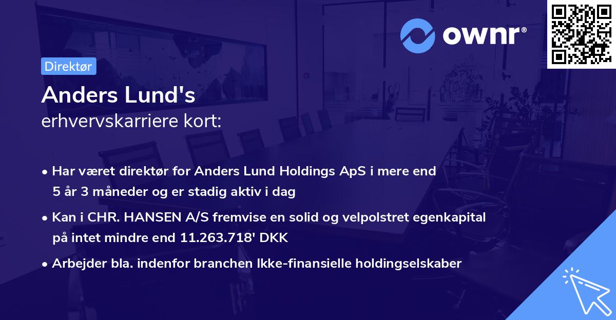 Anders Lund's erhvervskarriere kort