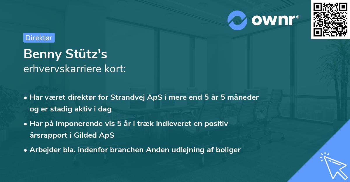 Benny Stütz's erhvervskarriere kort