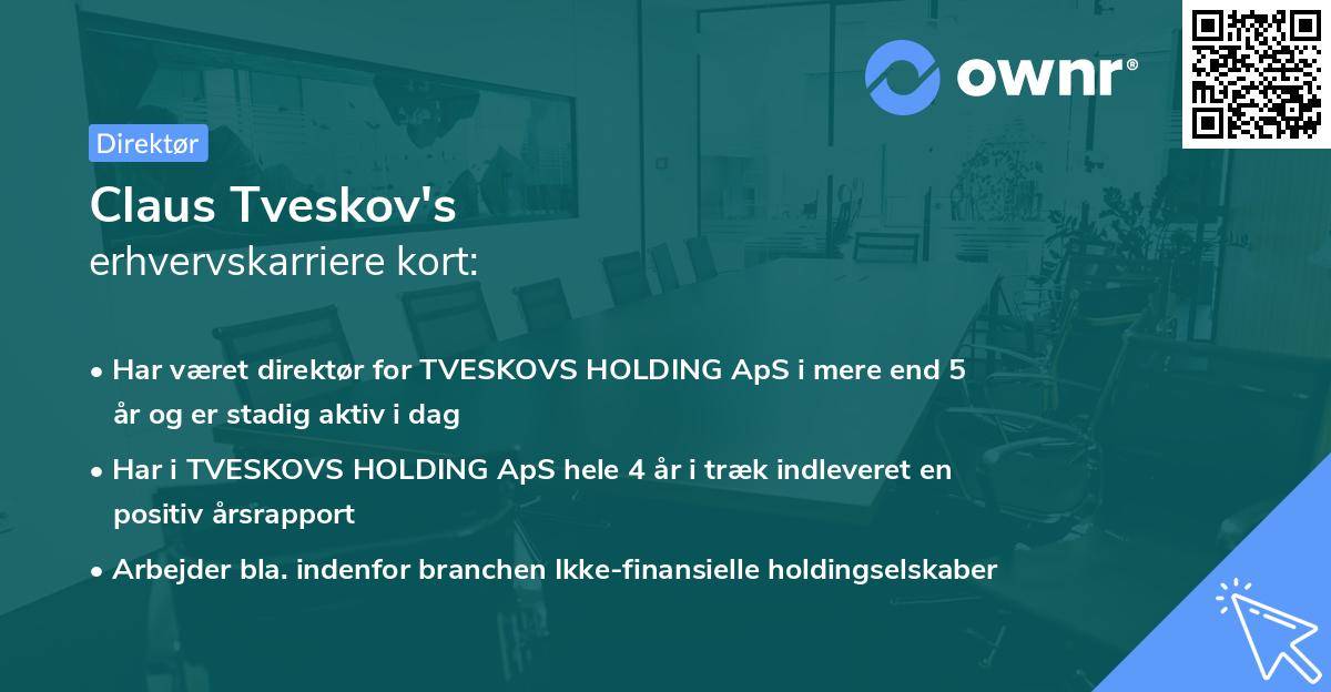 Claus Tveskov's erhvervskarriere kort
