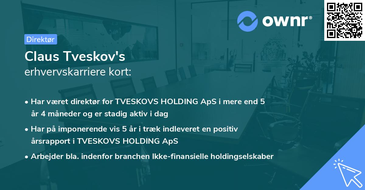Claus Tveskov's erhvervskarriere kort
