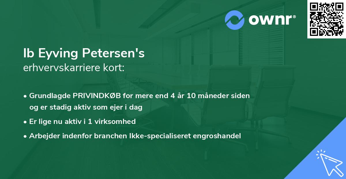 Ib Eyving Petersen's erhvervskarriere kort