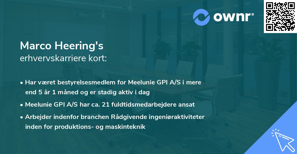 Marco Heering's erhvervskarriere kort