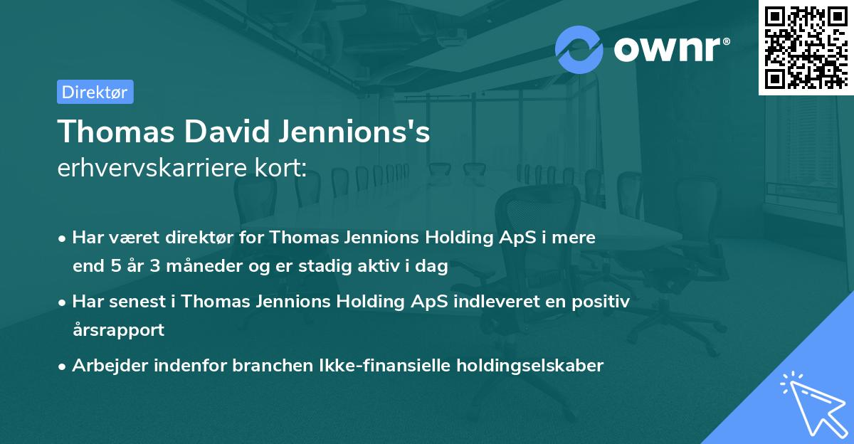 Thomas David Jennions's erhvervskarriere kort