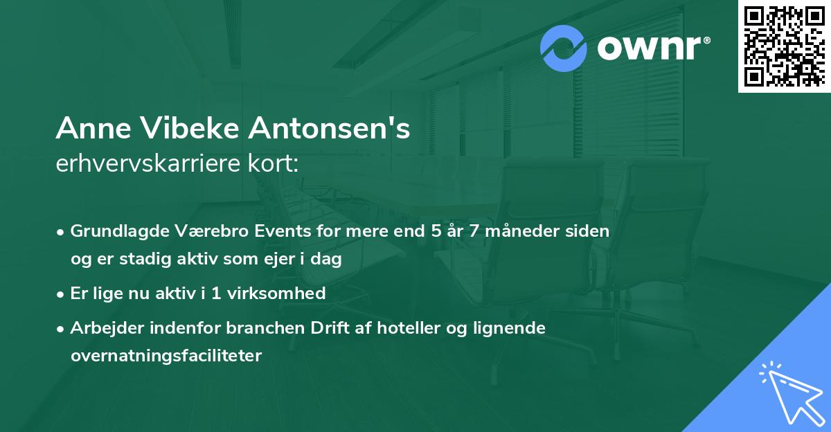 Anne Vibeke Antonsen's erhvervskarriere kort