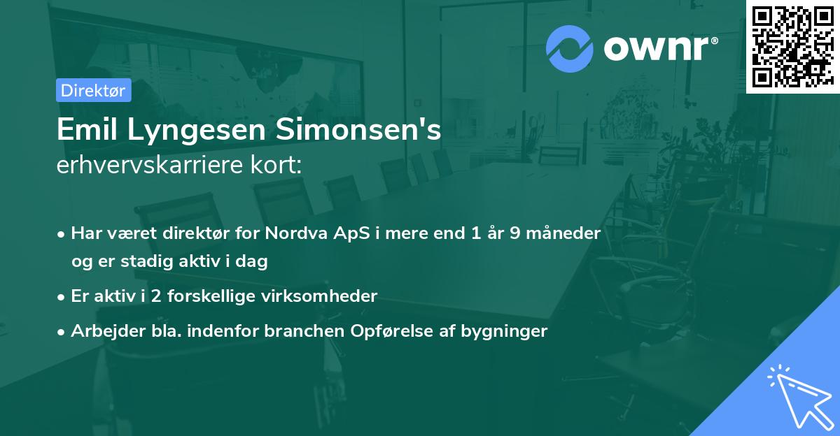 Emil Lyngesen Simonsen's erhvervskarriere kort