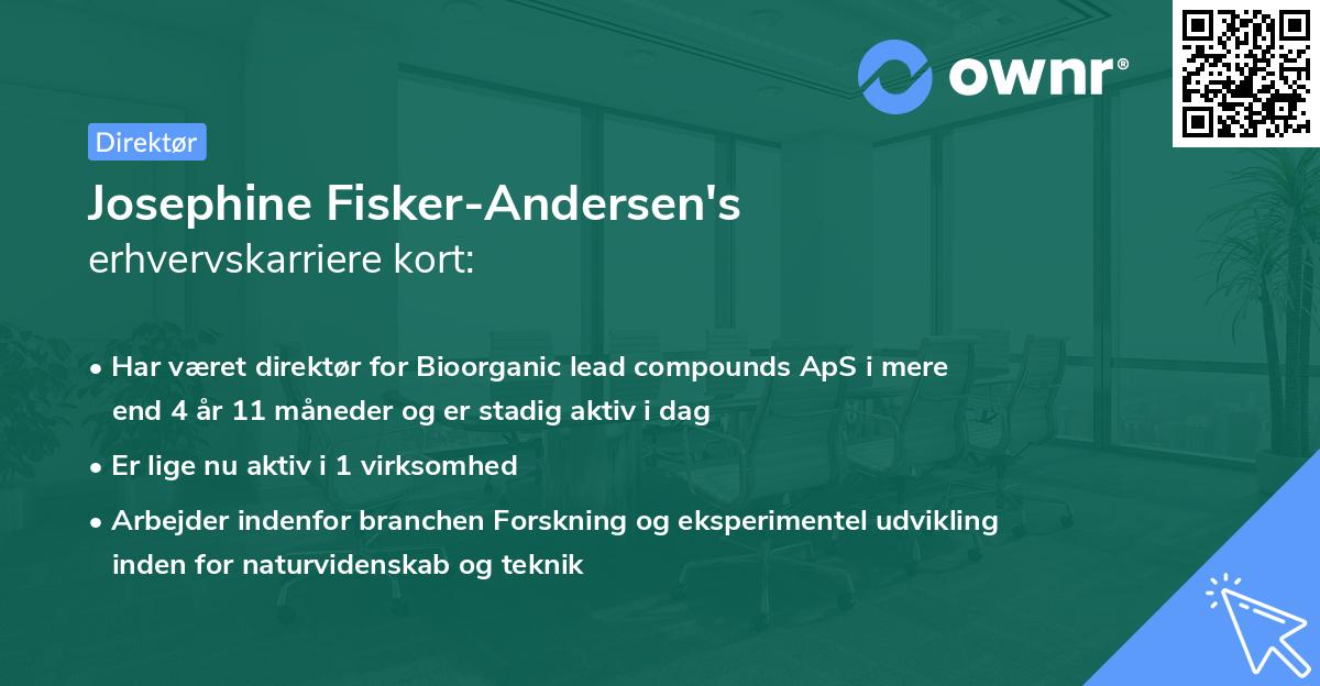 Josephine Fisker-Andersen's erhvervskarriere kort