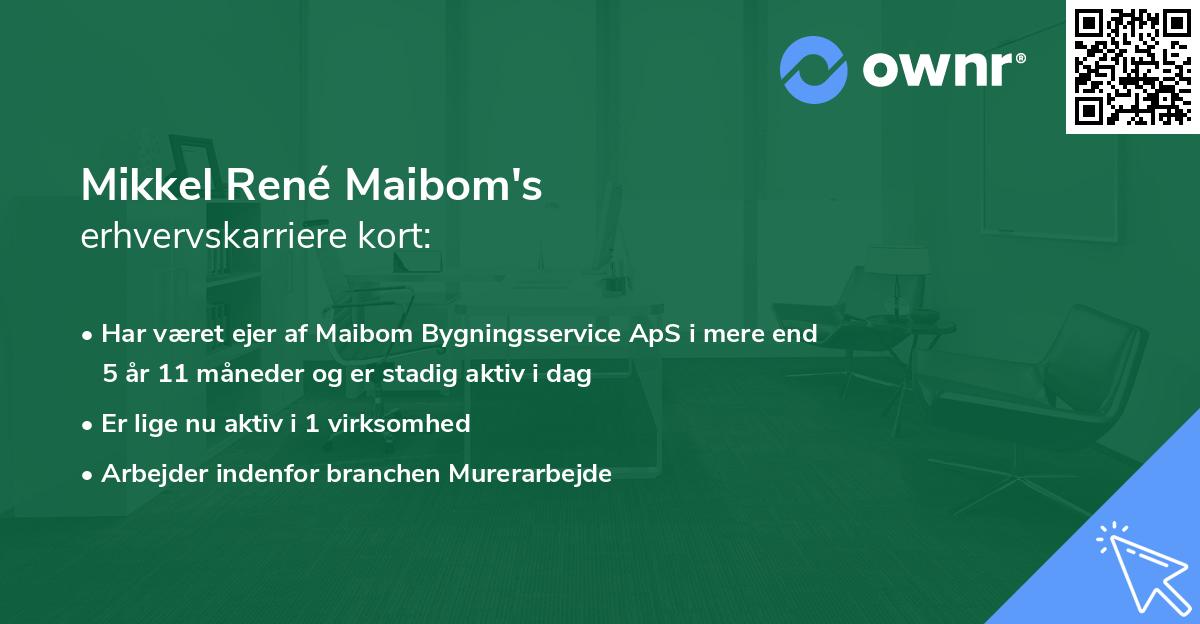 Mikkel René Maibom's erhvervskarriere kort