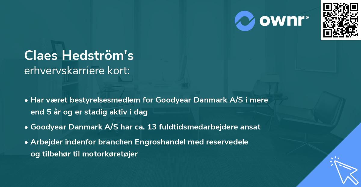 Claes Hedström's erhvervskarriere kort