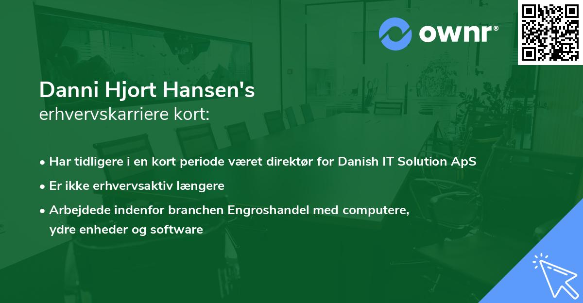 Danni Hjort Hansen's erhvervskarriere kort