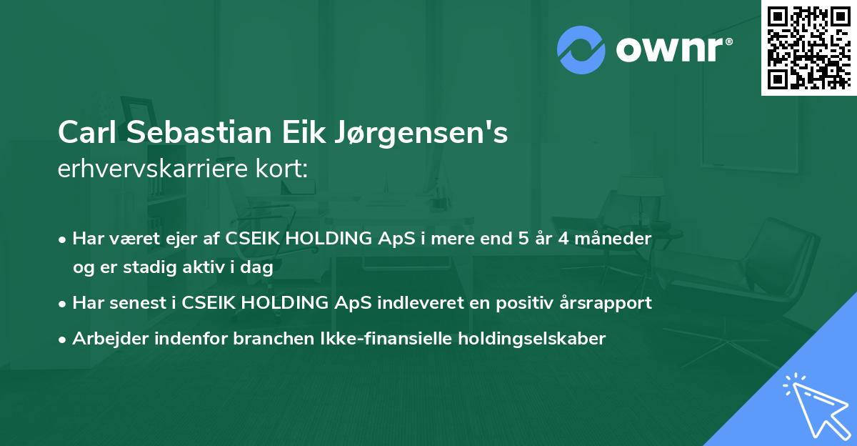 Carl Sebastian Eik Jørgensen's erhvervskarriere kort