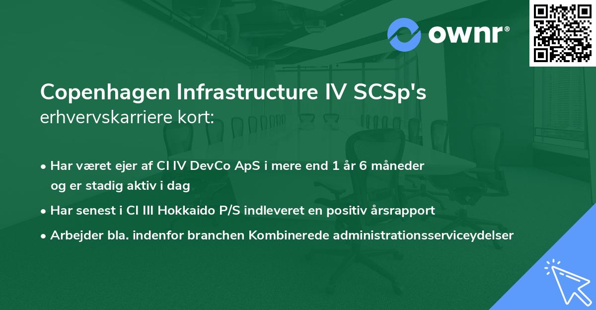 Copenhagen Infrastructure IV SCSp's erhvervskarriere kort