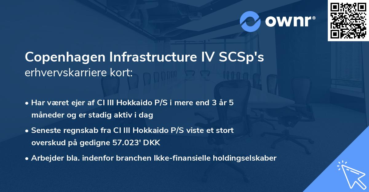 Copenhagen Infrastructure IV SCSp's erhvervskarriere kort