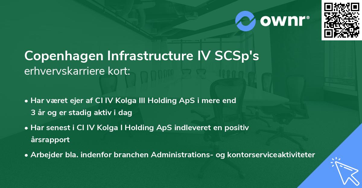 Copenhagen Infrastructure IV SCSp's erhvervskarriere kort