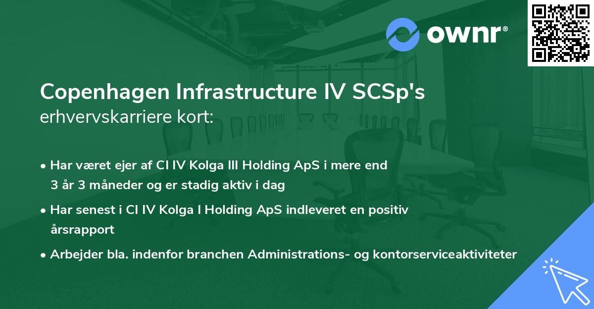 Copenhagen Infrastructure IV SCSp's erhvervskarriere kort