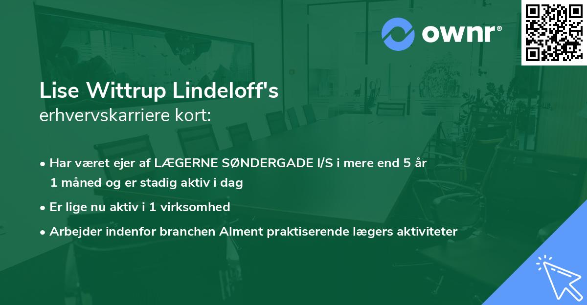 Lise Wittrup Lindeloff's erhvervskarriere kort