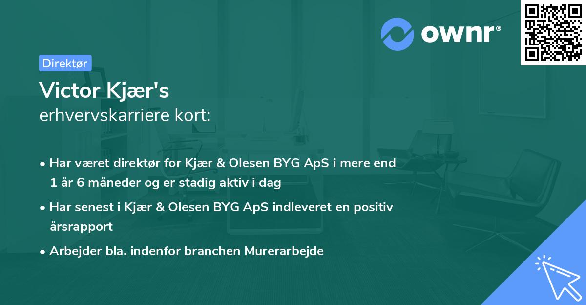 Victor Kjær's erhvervskarriere kort