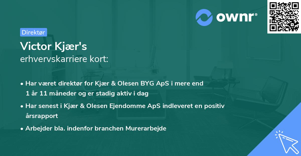 Victor Kjær's erhvervskarriere kort