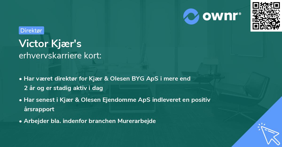 Victor Kjær's erhvervskarriere kort