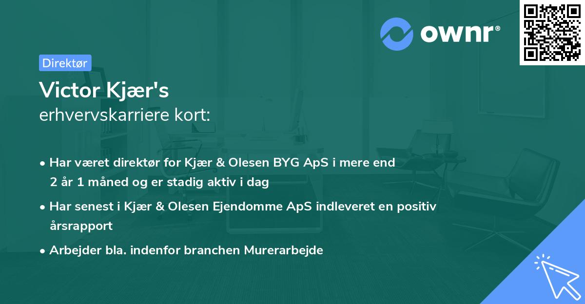 Victor Kjær's erhvervskarriere kort