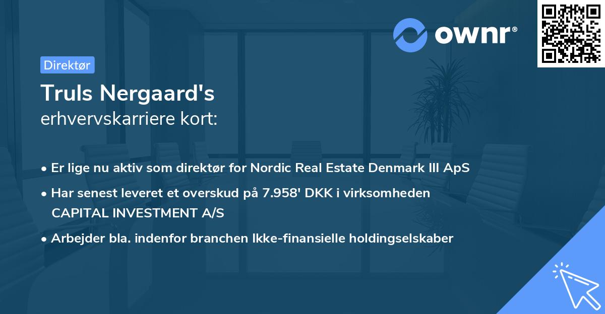 Truls Nergaard's erhvervskarriere kort