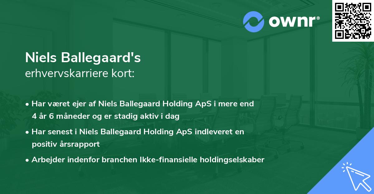 Niels Ballegaard's erhvervskarriere kort