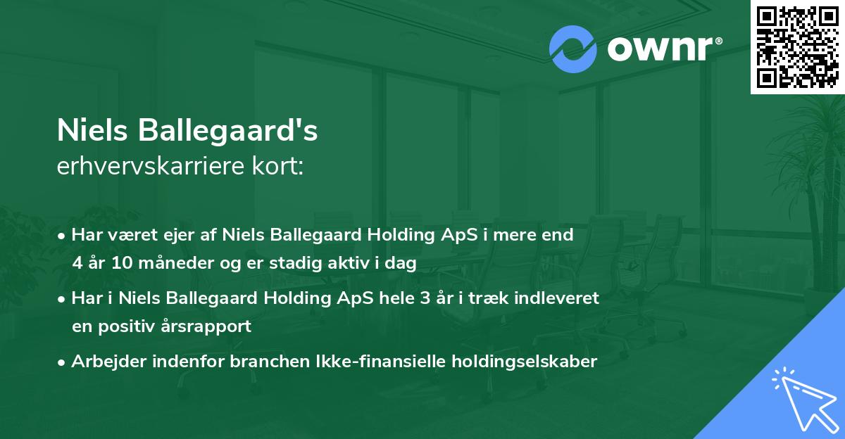 Niels Ballegaard's erhvervskarriere kort