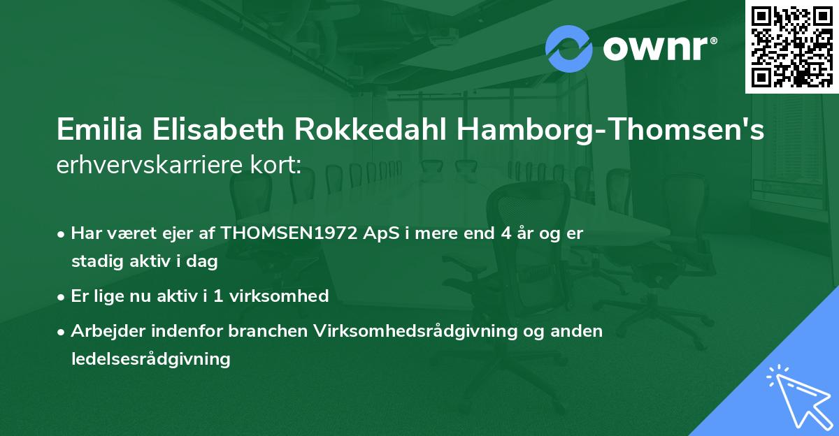 Emilia Elisabeth Rokkedahl Hamborg-Thomsen's erhvervskarriere kort