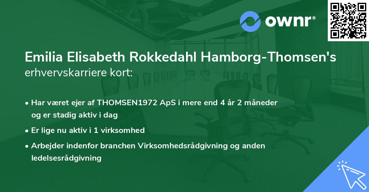 Emilia Elisabeth Rokkedahl Hamborg-Thomsen's erhvervskarriere kort