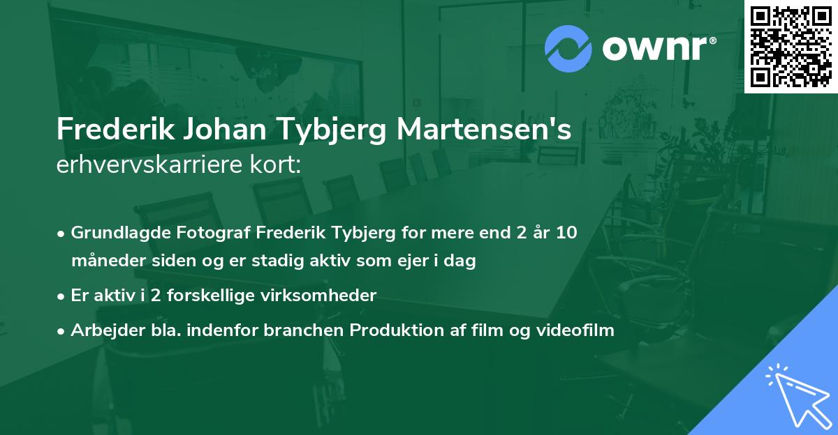 Frederik Johan Tybjerg Martensen's erhvervskarriere kort