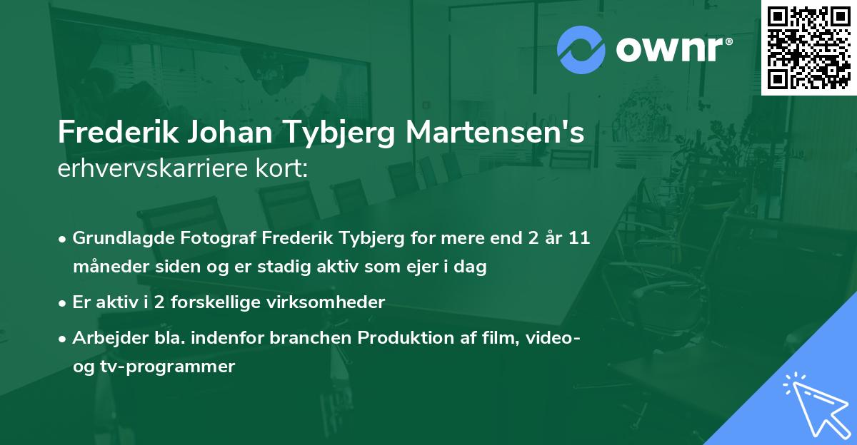 Frederik Johan Tybjerg Martensen's erhvervskarriere kort