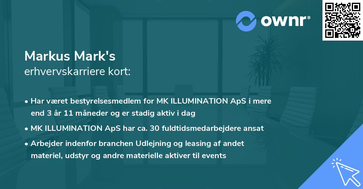 Markus Mark's erhvervskarriere kort