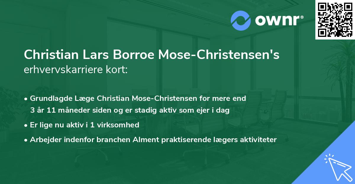 Christian Lars Borroe Mose-Christensen's erhvervskarriere kort