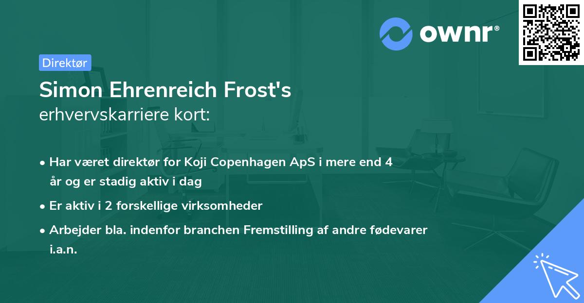Simon Ehrenreich Frost's erhvervskarriere kort