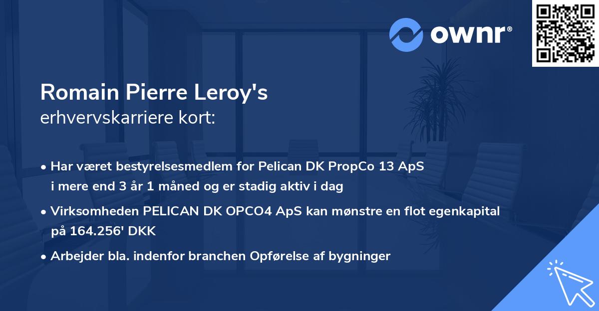 Romain Pierre Leroy's erhvervskarriere kort